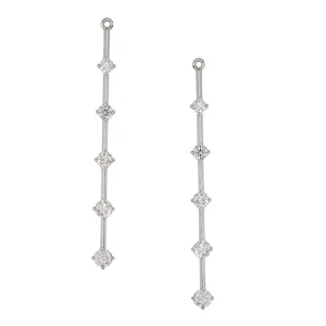 18K White Gold Diamond Earring Jackets