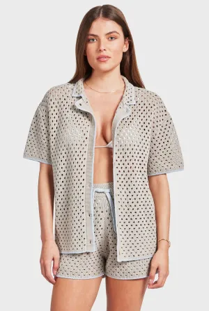 Academy Brand - Farrah Crochet Shirt - Seasponge