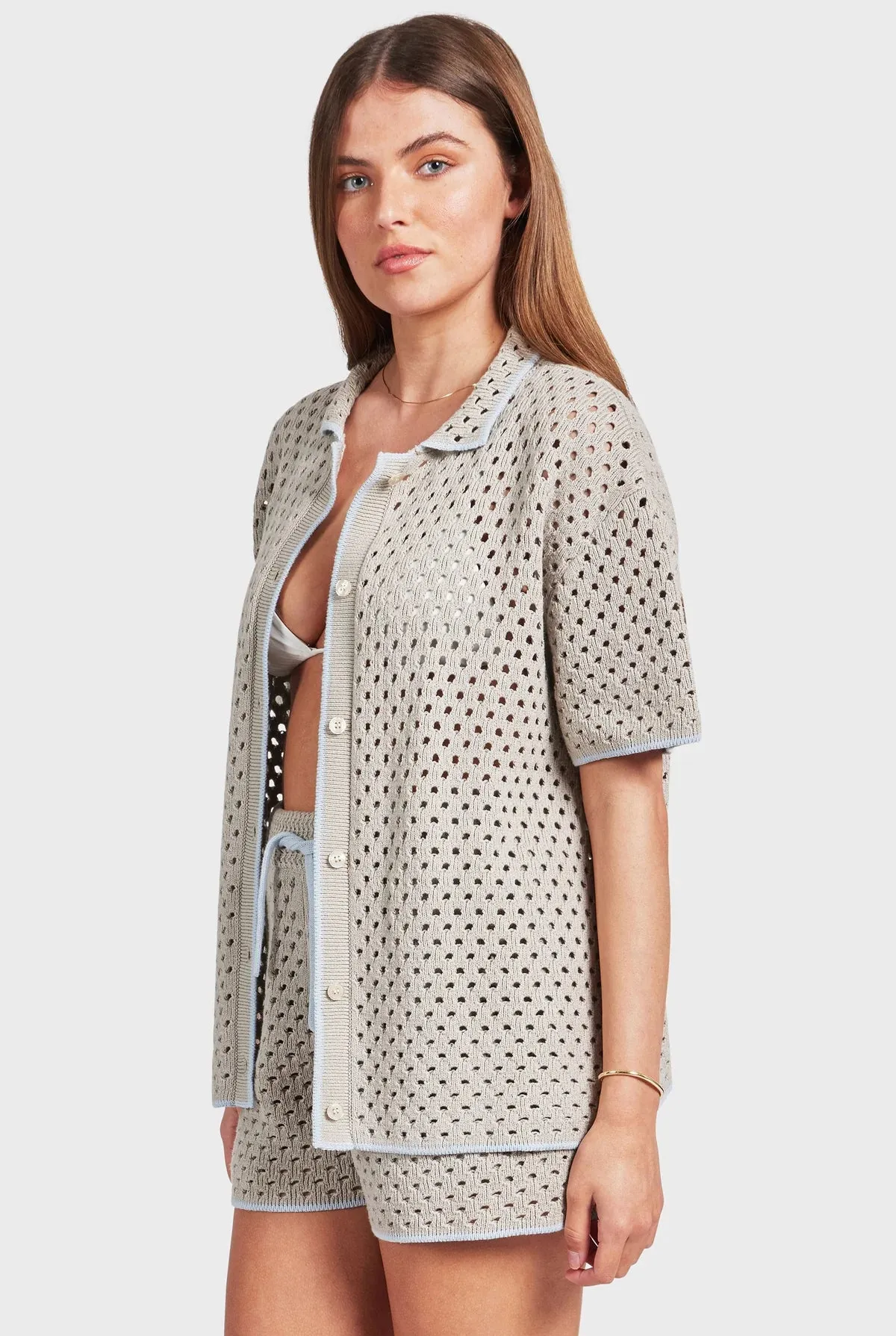 Academy Brand - Farrah Crochet Shirt - Seasponge