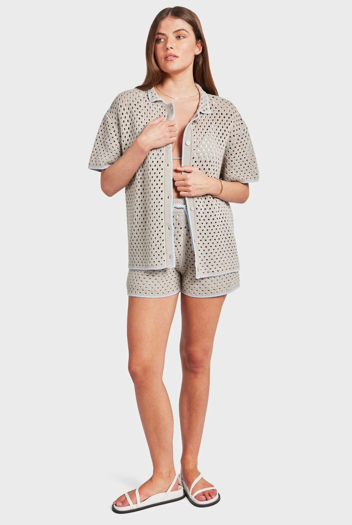 Academy Brand - Farrah Crochet Shirt - Seasponge