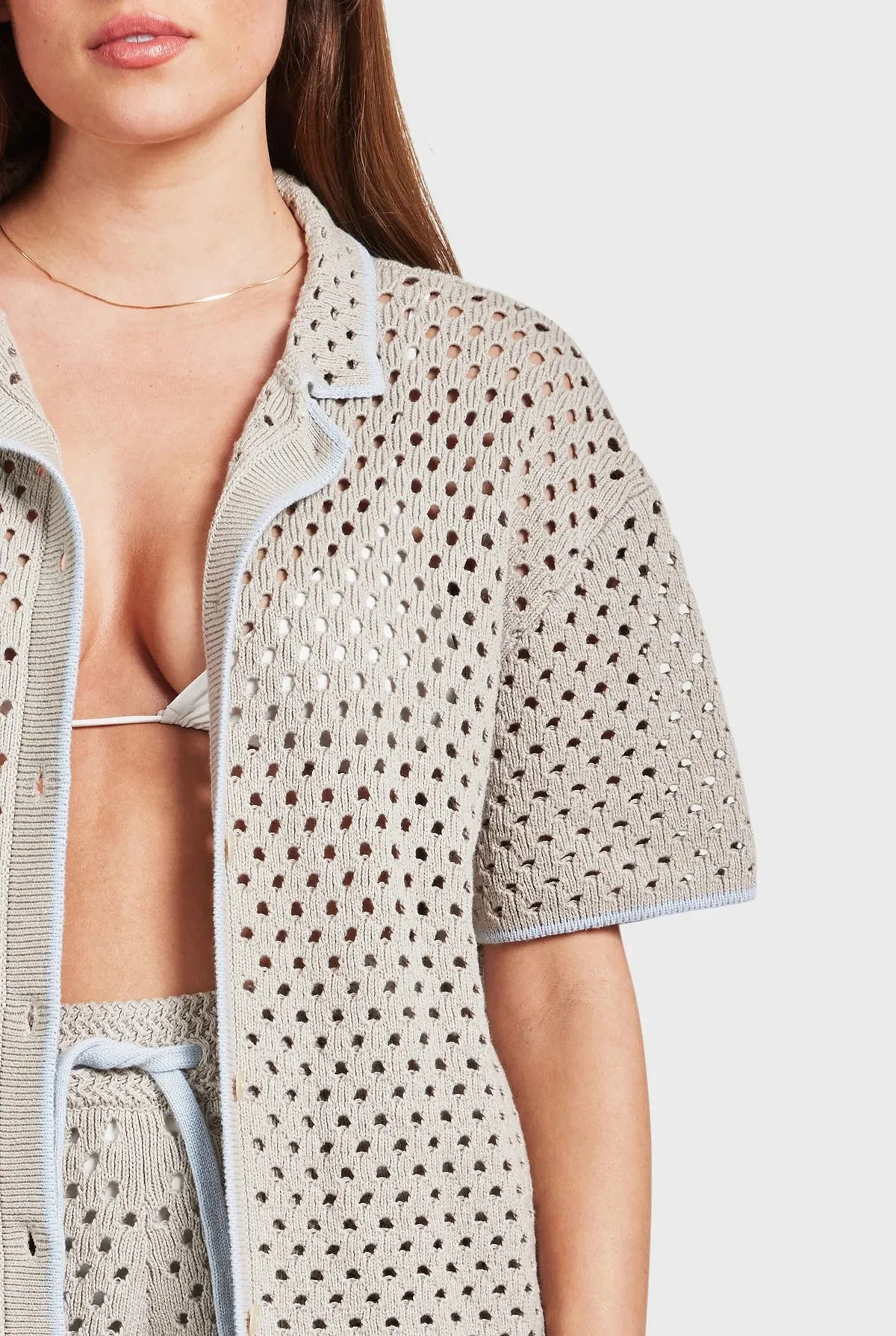 Academy Brand - Farrah Crochet Shirt - Seasponge