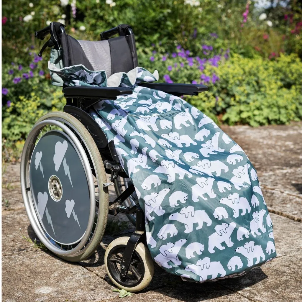 Adult fleece-lined wheelchair cosy - POLAR BEARS