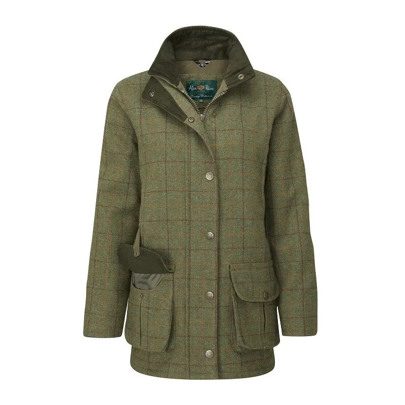 Alan Paine Rutland Ladies Tweed Waterproof Coat - Pine