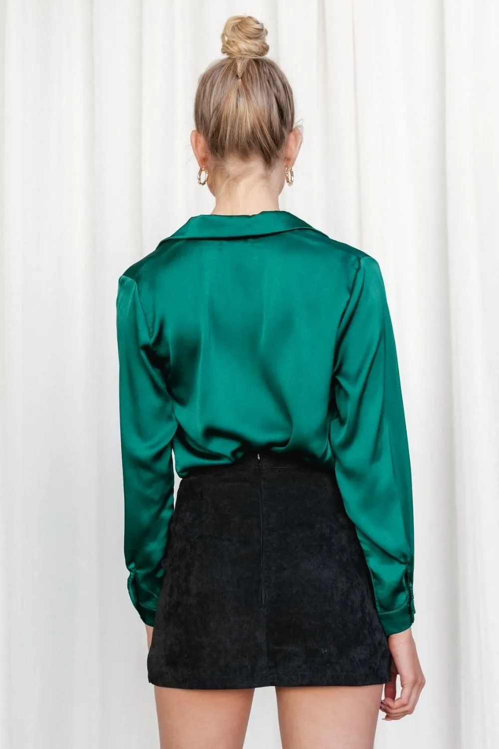 Back To Green Satin Shirt