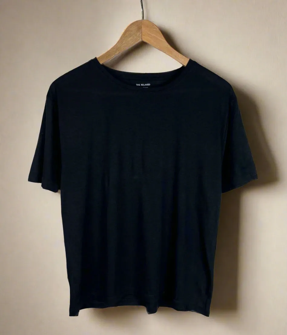 Black Relaxed Short Sleeve Tee