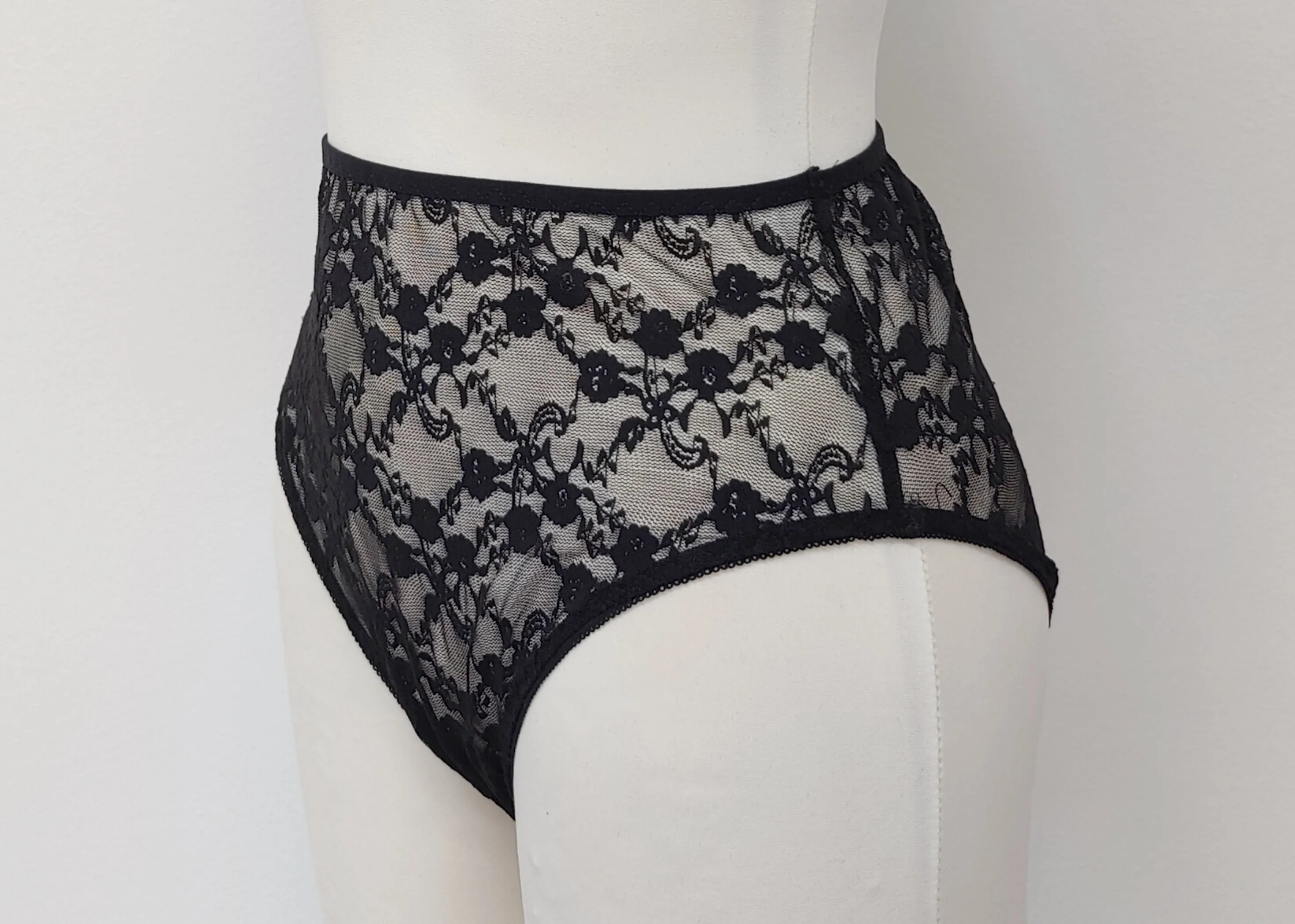 Black Sheer Lace High Waist IRMA Panties