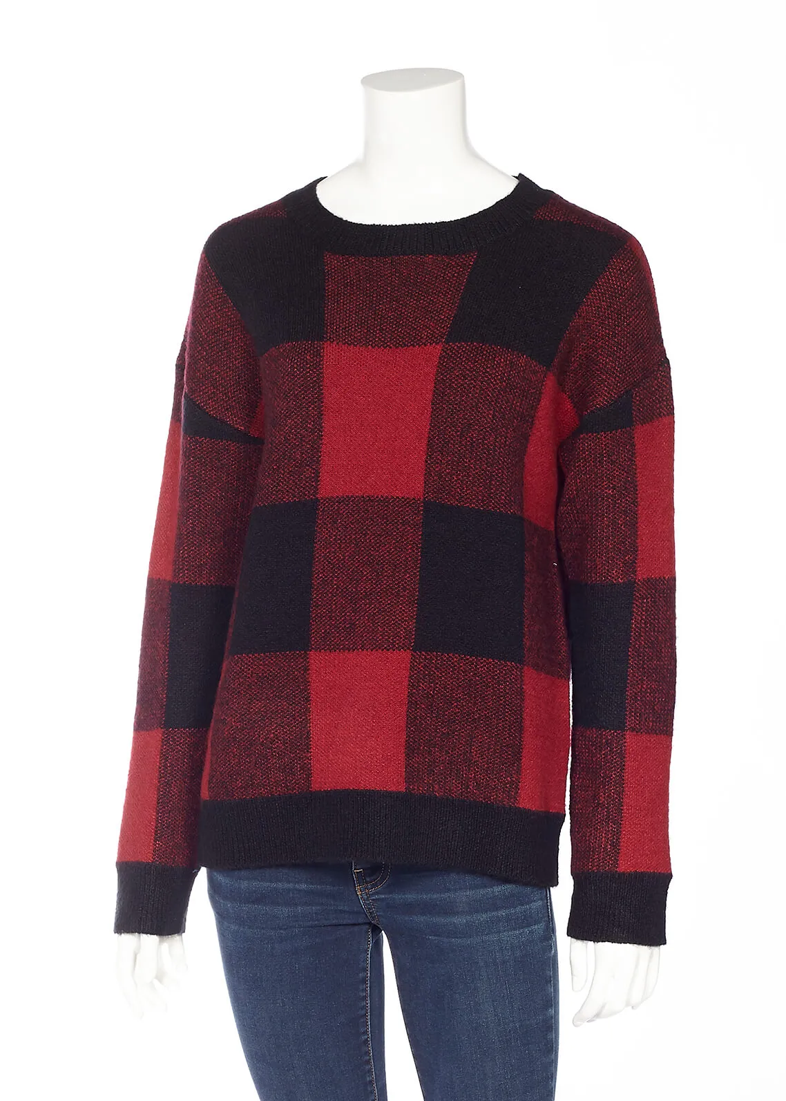 Buffalo Plaid Long Sleeve Sweater (Only 2 L Left!)