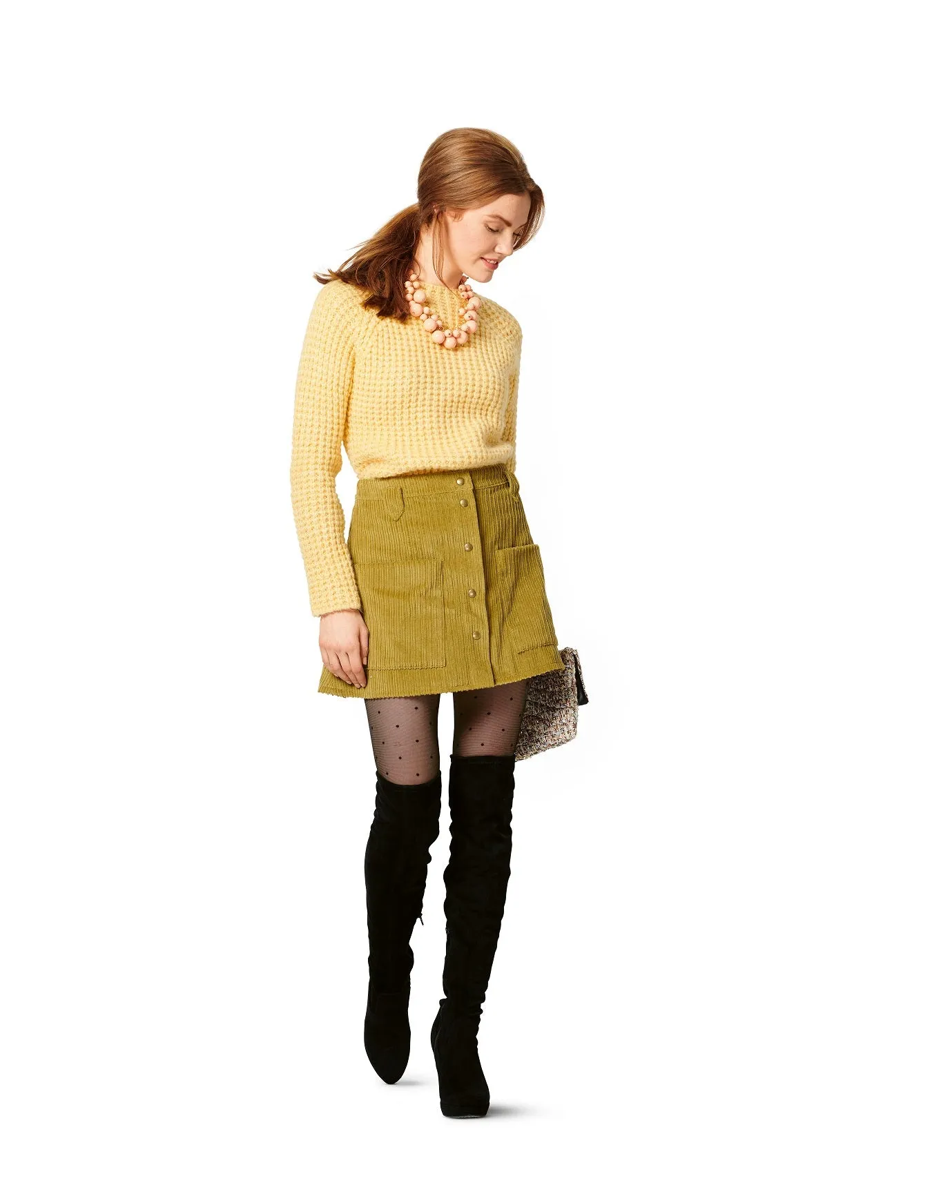 Burda Pattern 6252 Misses' Skirts, Front Fastening, Mini or Midi Length with Pocket Variations