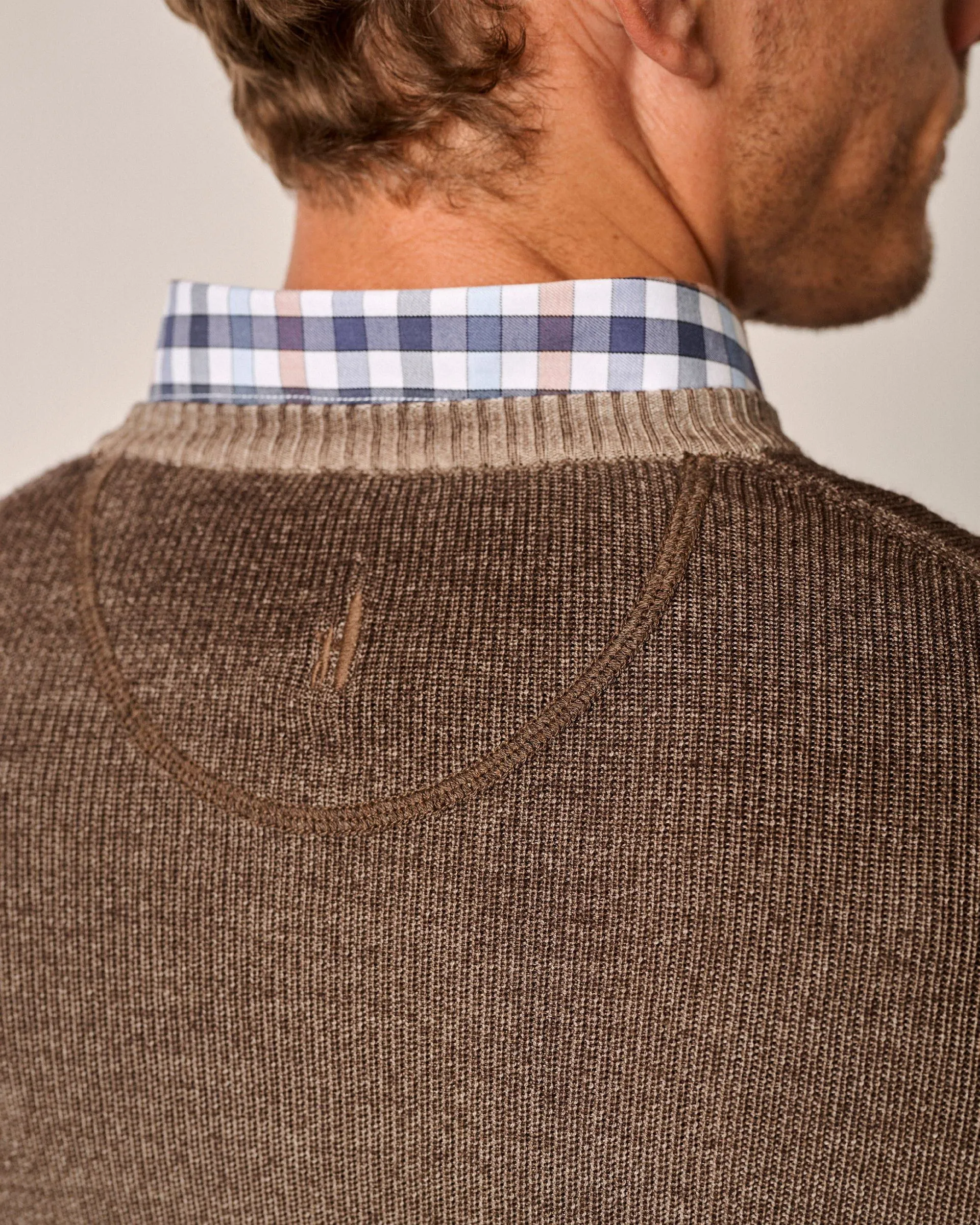 Burgess Garment-Dyed Crewneck Sweater in Maple by Johnnie-O