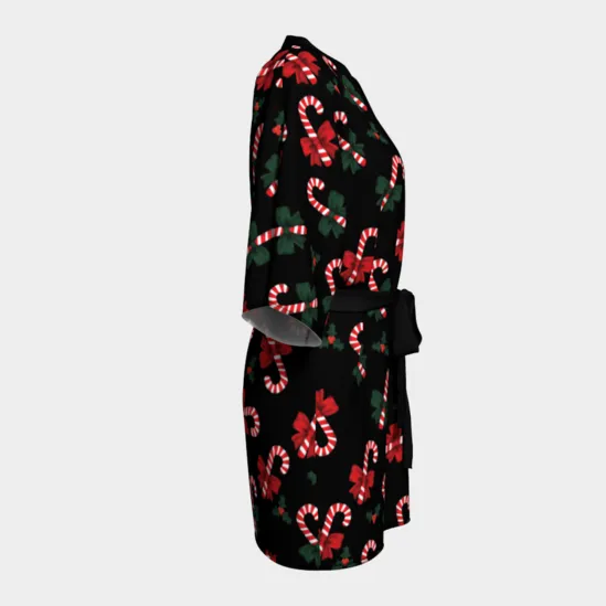 Candy Cane Cozy Kimono Robe