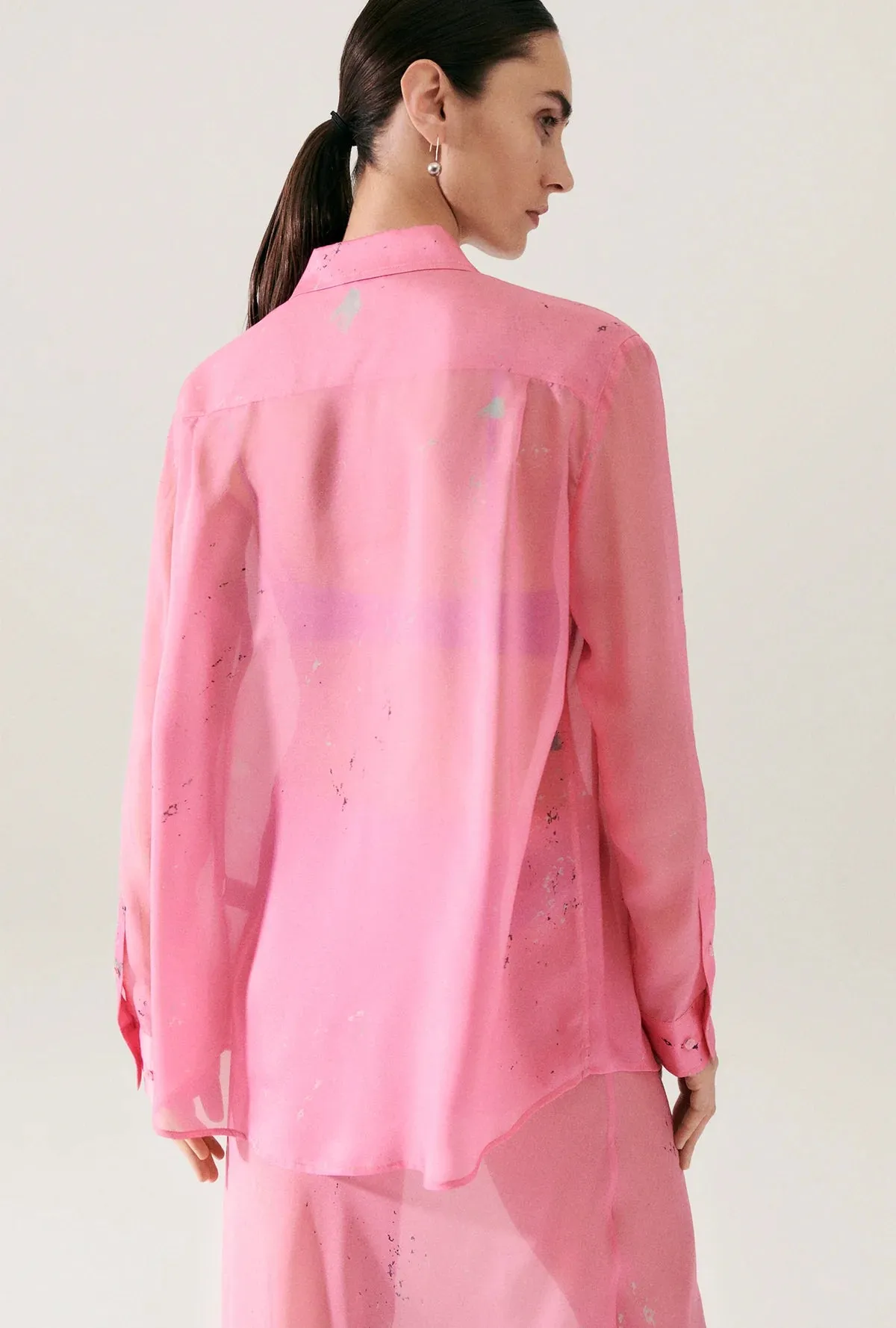 CHIFFON BOYFRIEND SHIRT HOG WASH