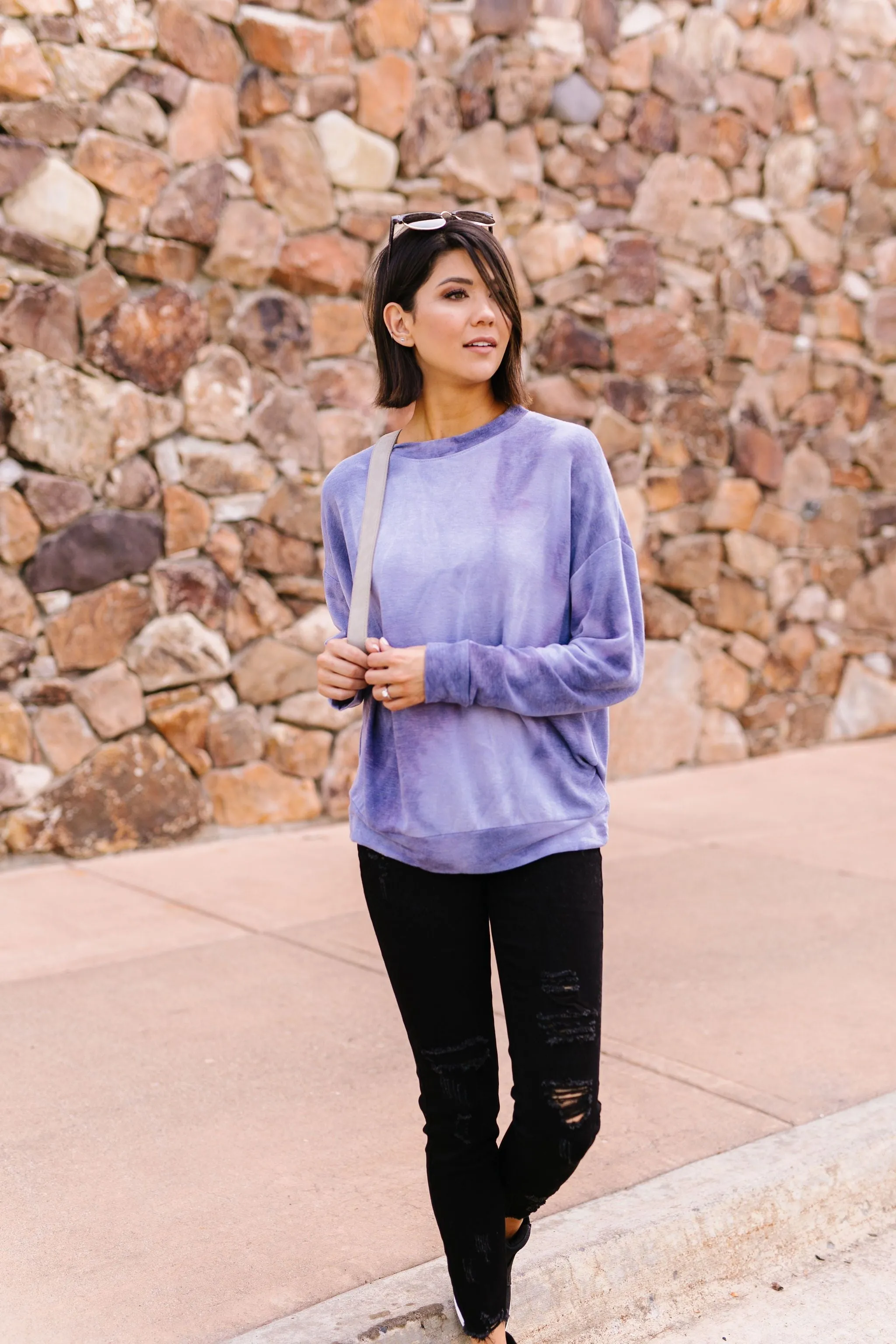 Clear Waters Tie Dye Sweatshirt In Faded Indigo