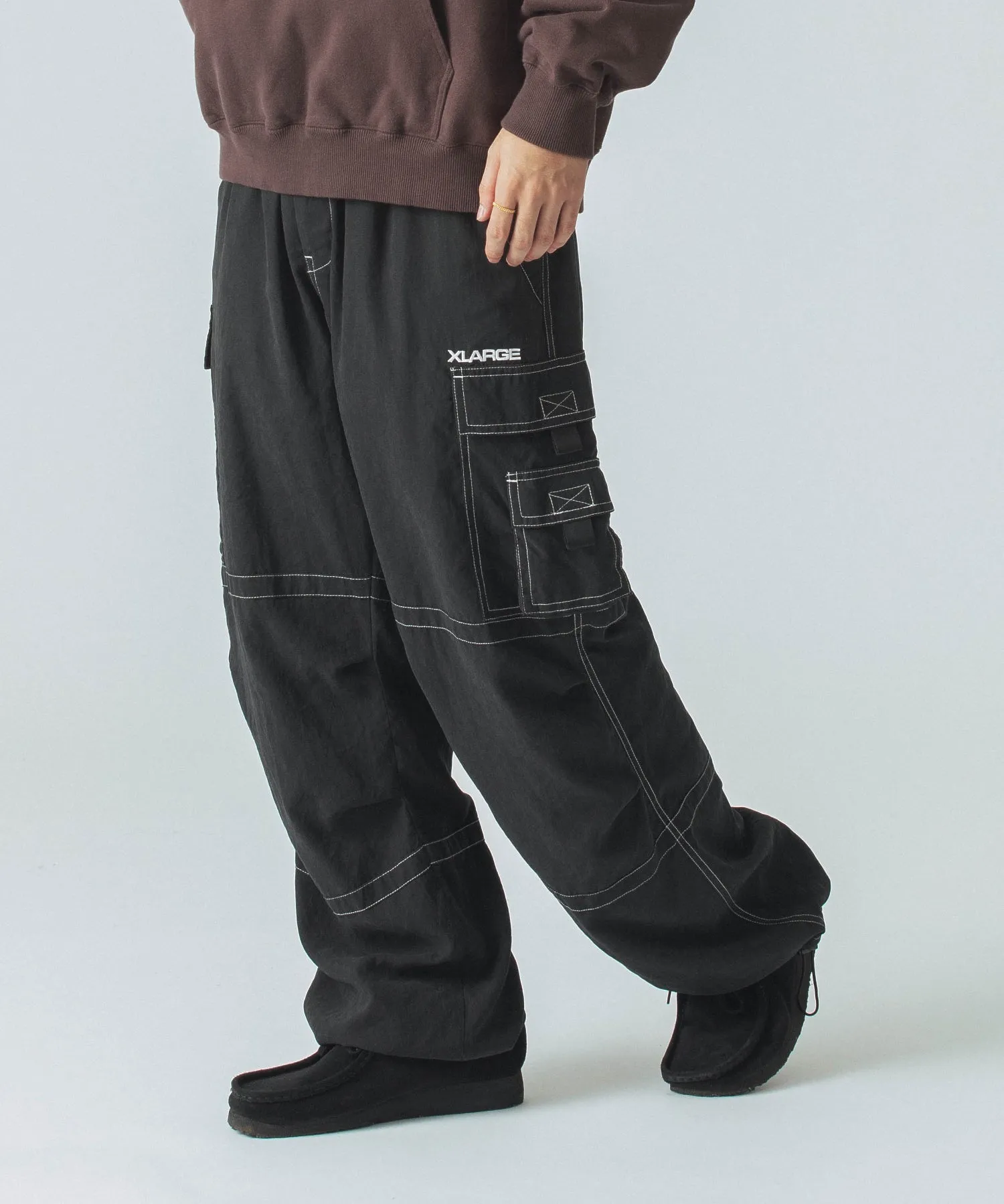 CONTRAST STITCH CARGO PANTS