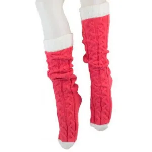 Cozy Pink Knit Reading Socks