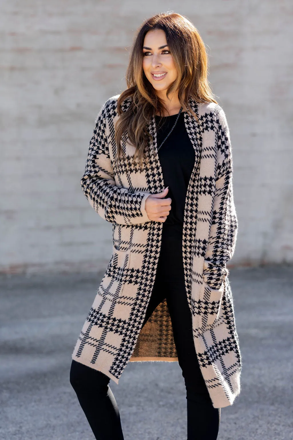 Cozy Plaid Tunic Cardigan