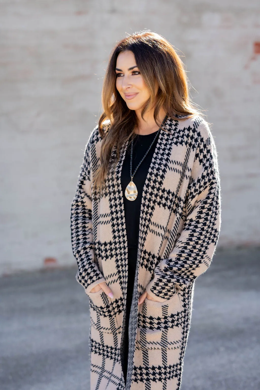 Cozy Plaid Tunic Cardigan