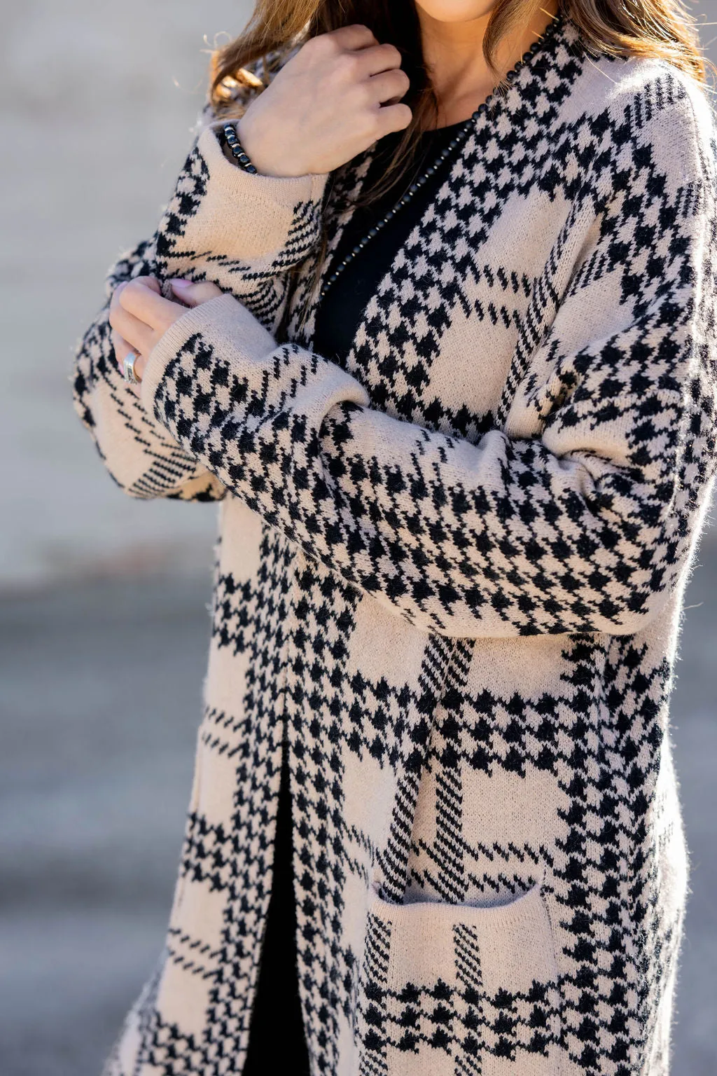 Cozy Plaid Tunic Cardigan