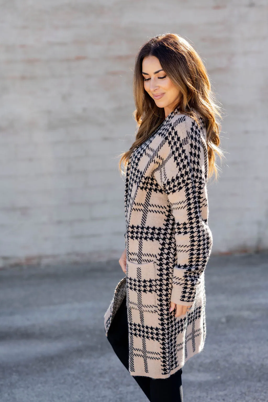 Cozy Plaid Tunic Cardigan