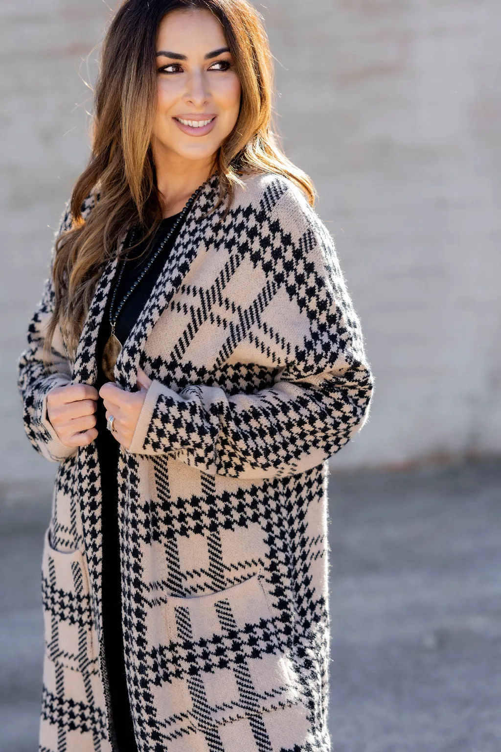 Cozy Plaid Tunic Cardigan