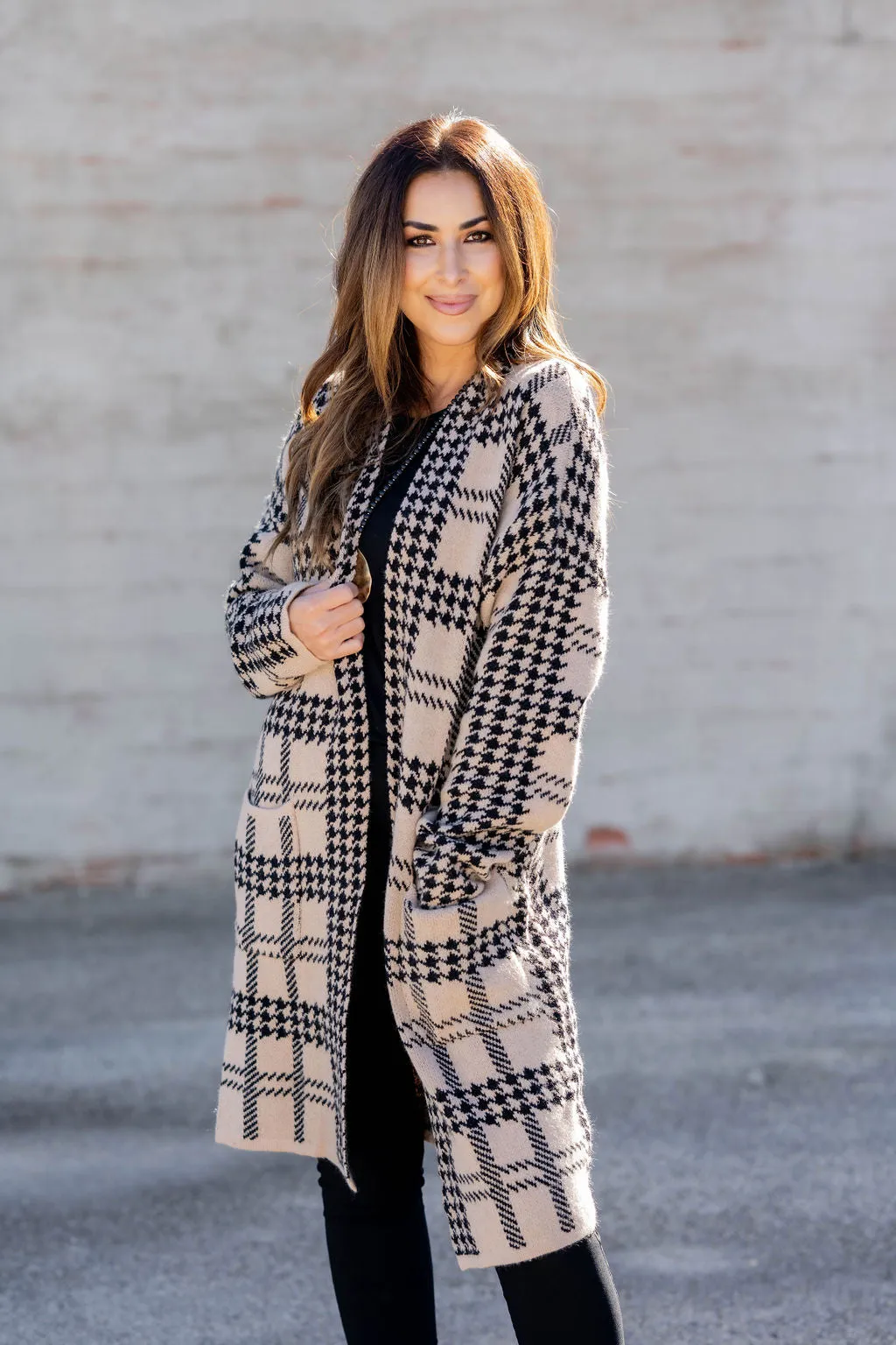 Cozy Plaid Tunic Cardigan