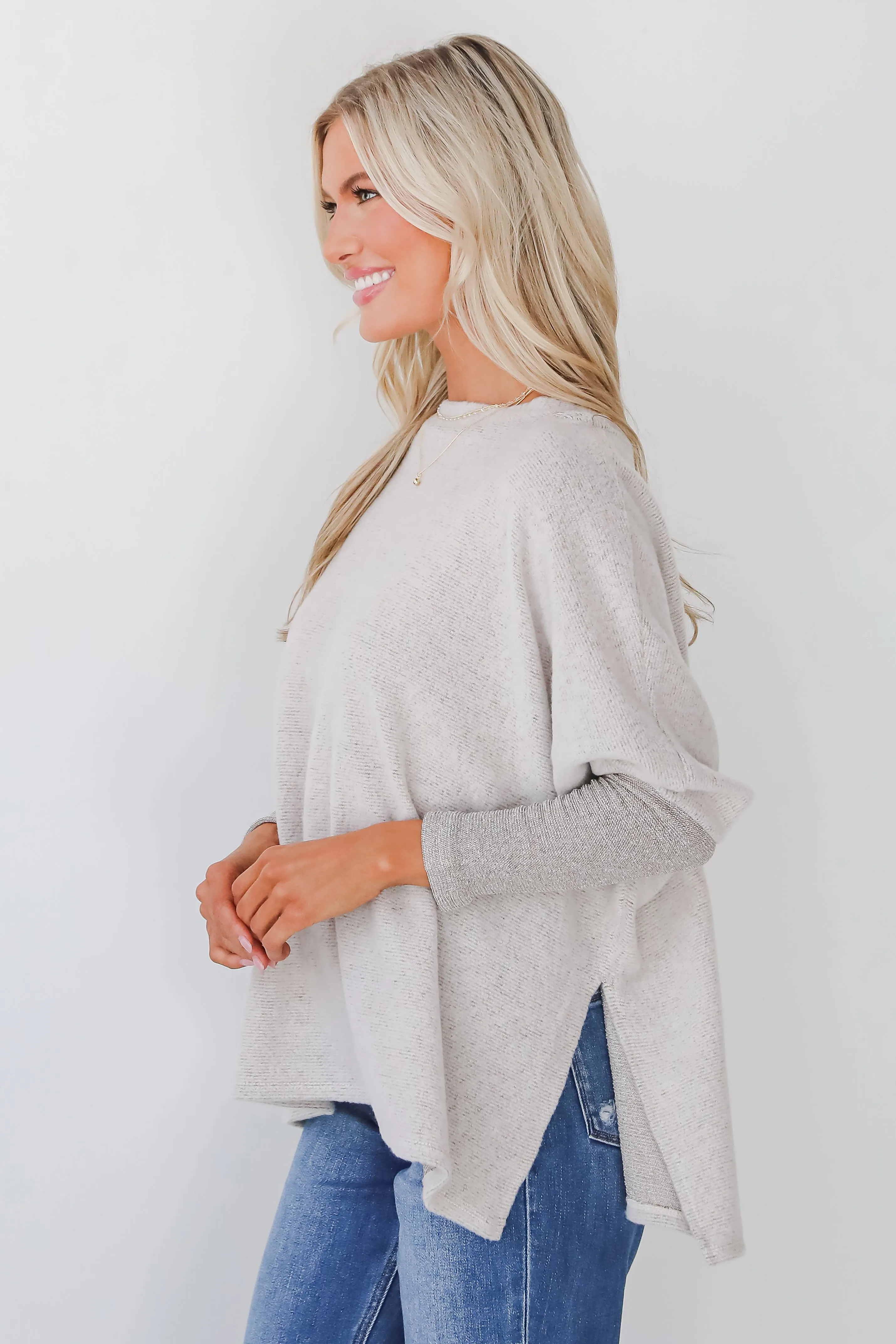 Cozy Weekends Taupe Soft Knit Top - DOORBUSTER