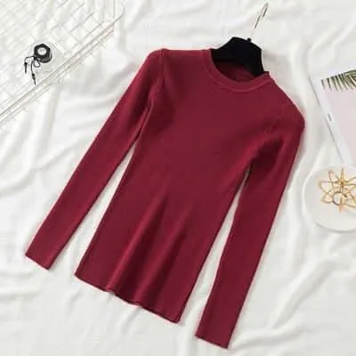 Crew Neck Women's Sweater Top