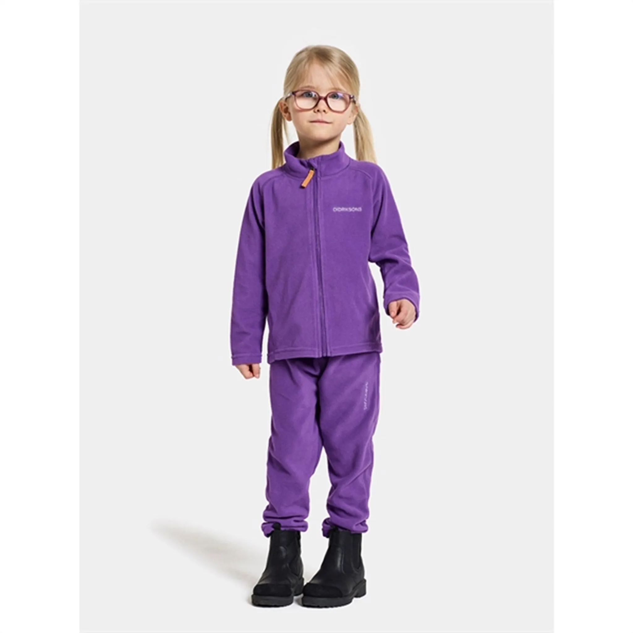 Didriksons Disco Purple Monte Kids Fleece Cardigan