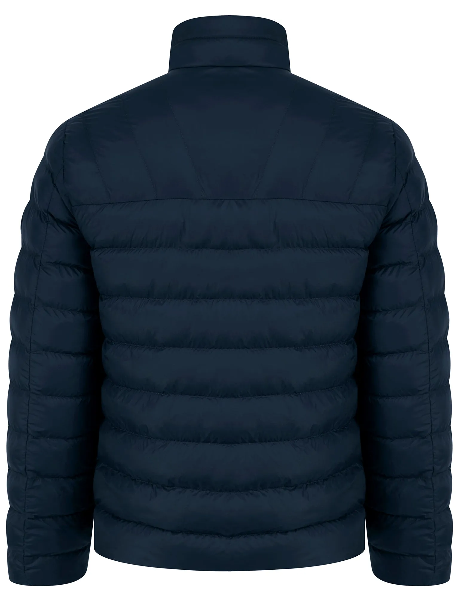 Eastwood Funnel Neck Quilted Puffer Jacket with Fleece Lined Collar in Sky Captain Navy - Tokyo Laundry