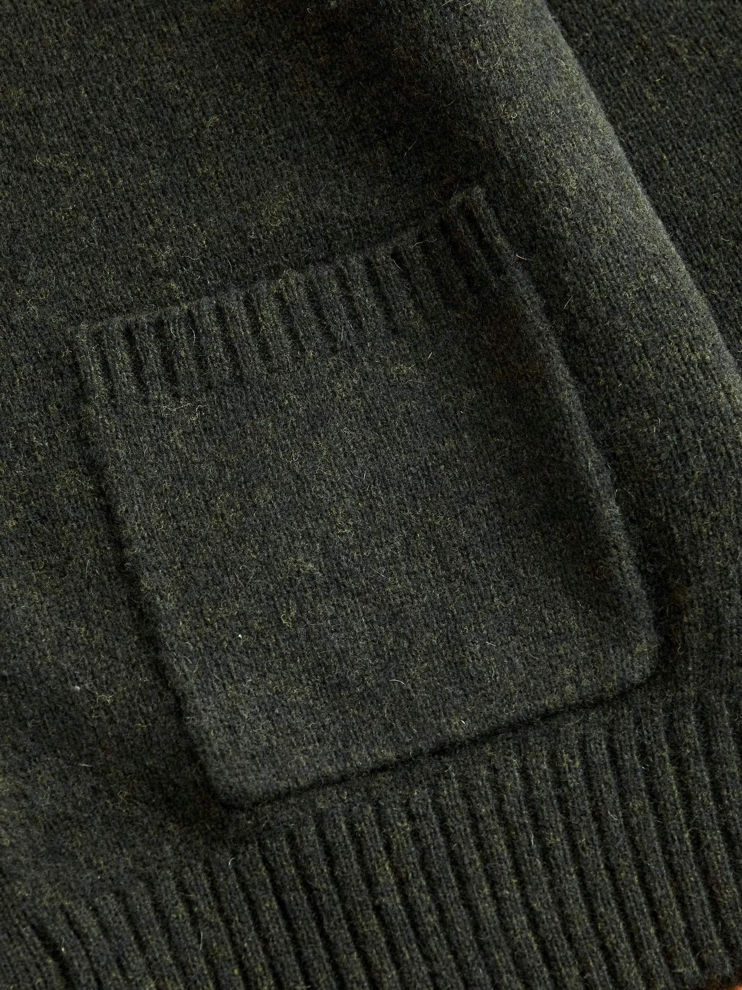 Elbow Patch 7G Cardigan in Olive