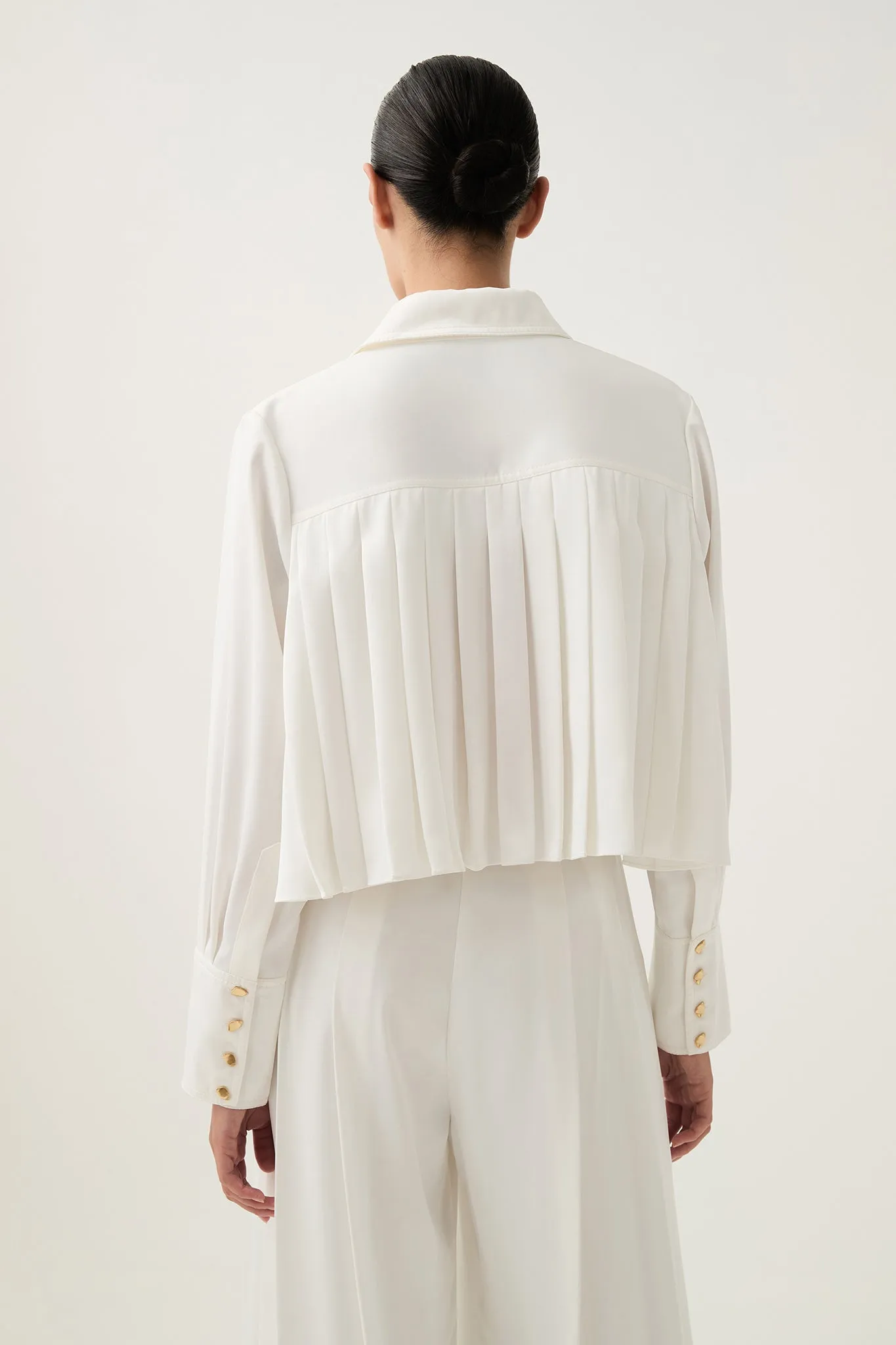 Estrade Pleated Crop Shirt