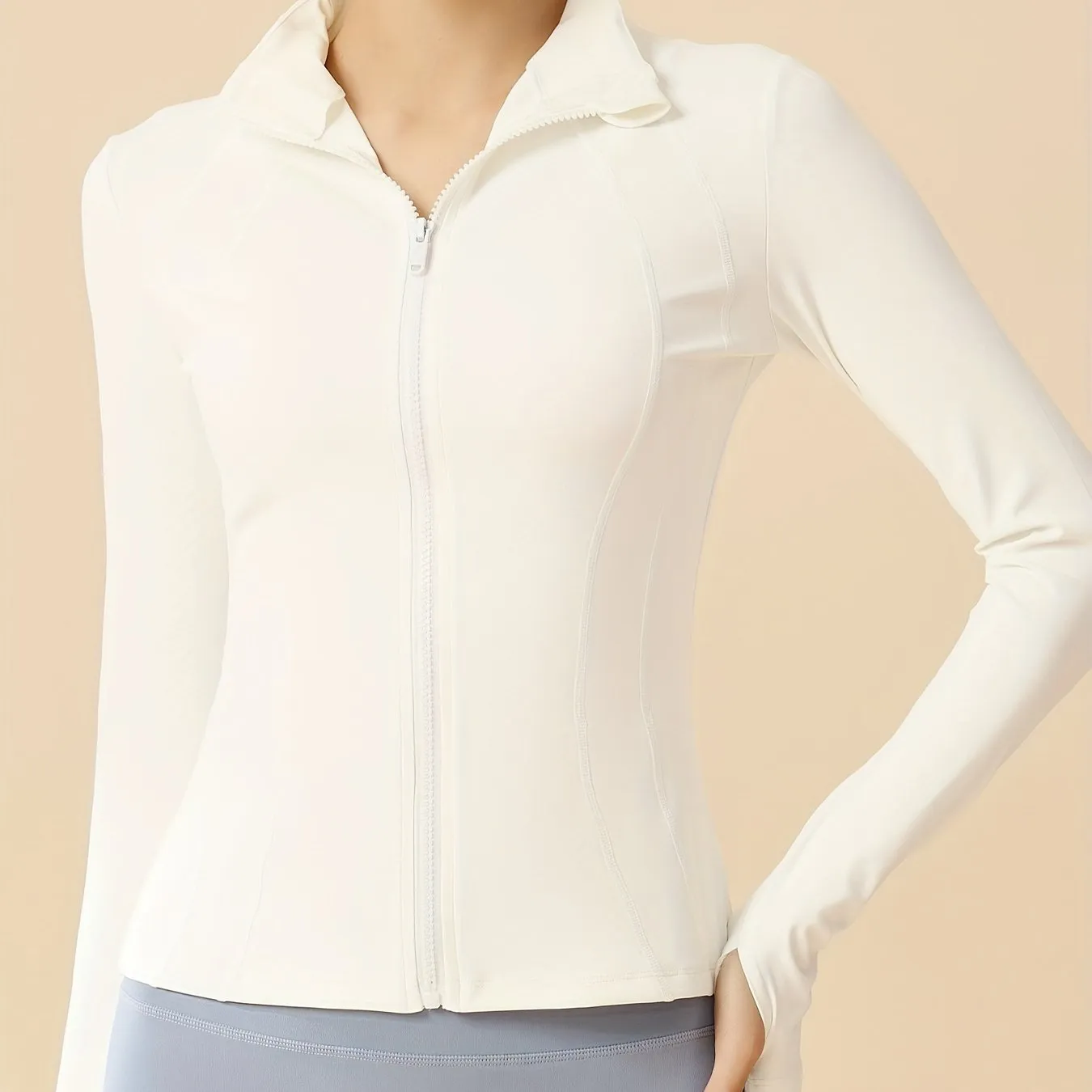 Eva | Cropped sports jacket with breathable fabric and standing collar