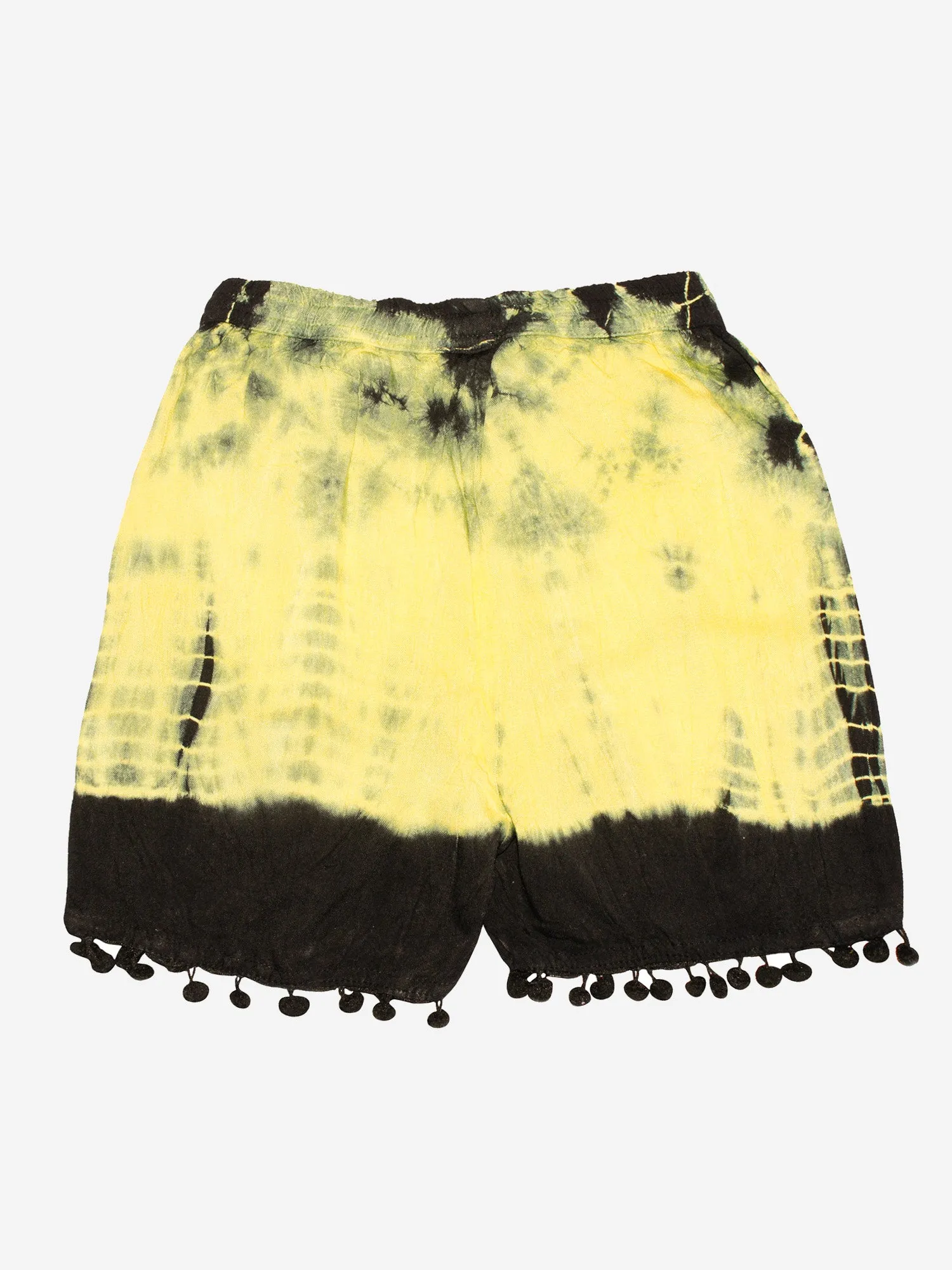 Girls Tie & Dye Short with Pom-Pom Lace Hem