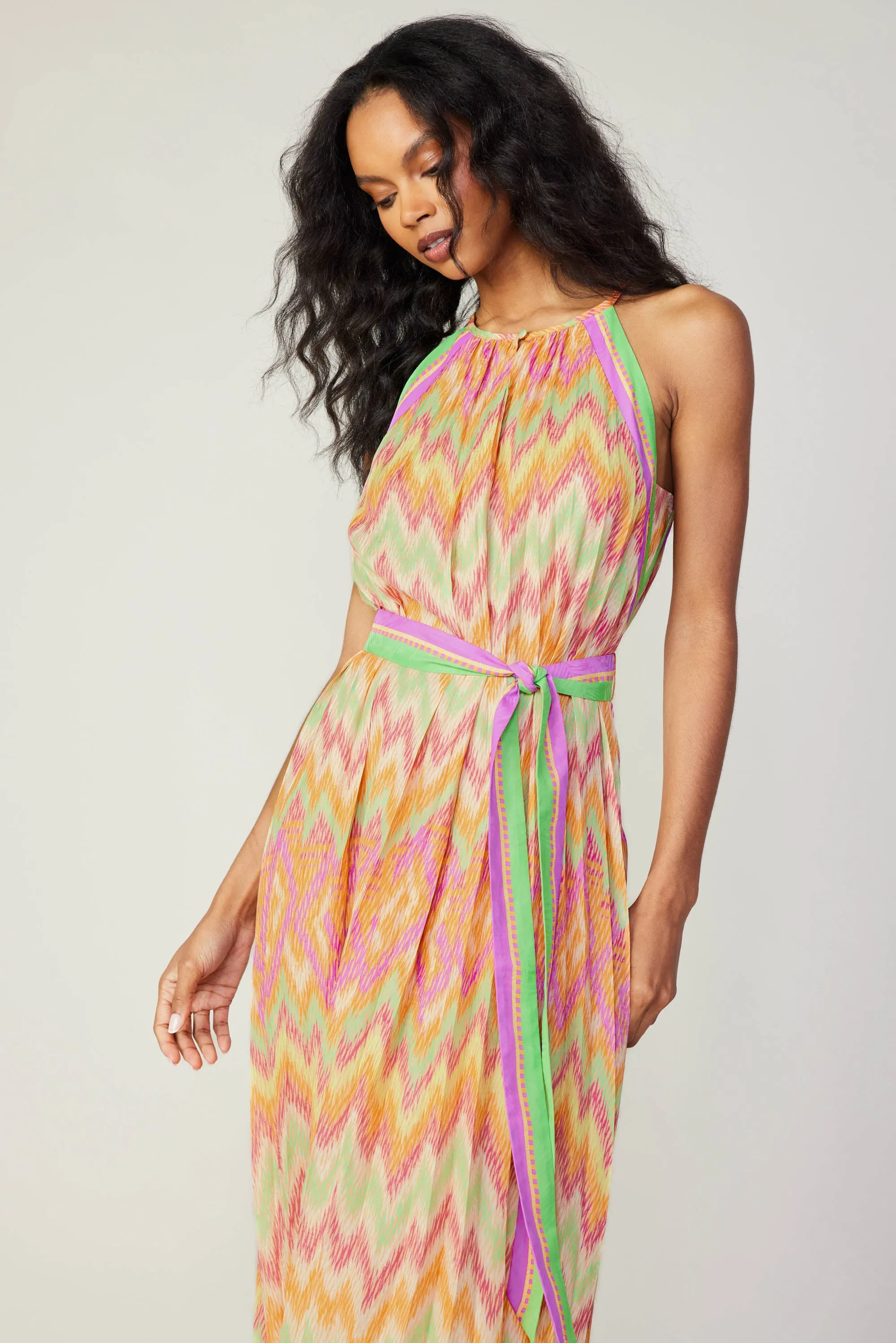 Gradient Chevron Midi Dress