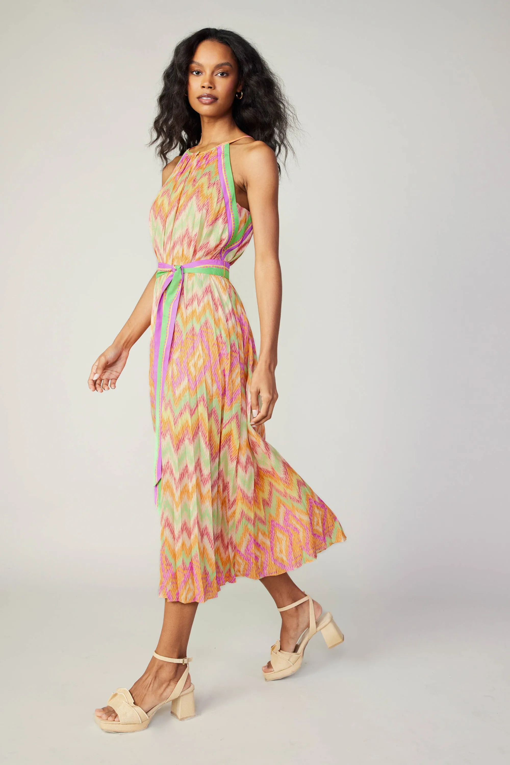 Gradient Chevron Midi Dress