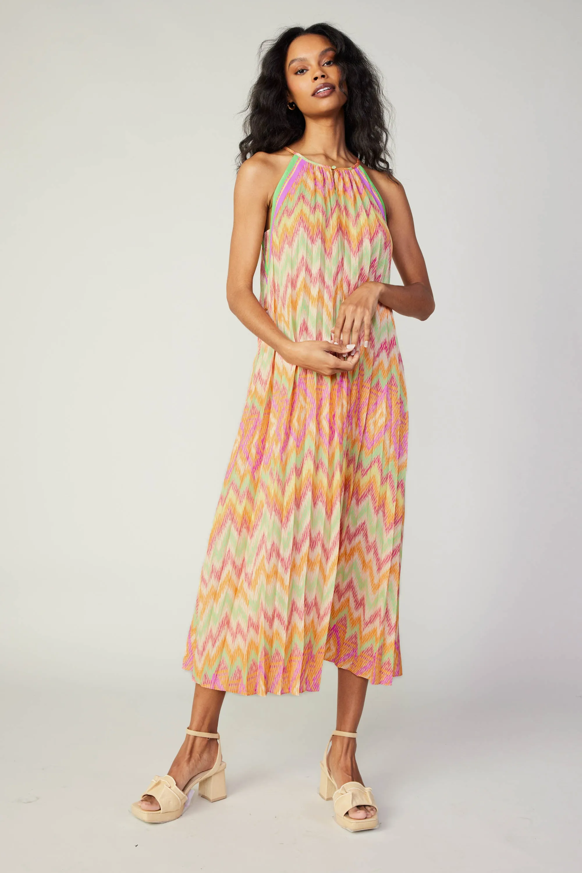 Gradient Chevron Midi Dress