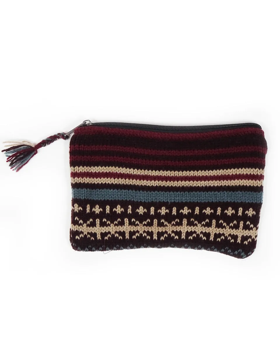 Intarsia Knit Pouch