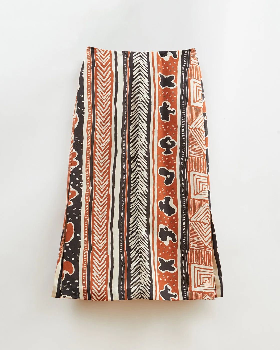 Justine Skirt Tencel Print Brown