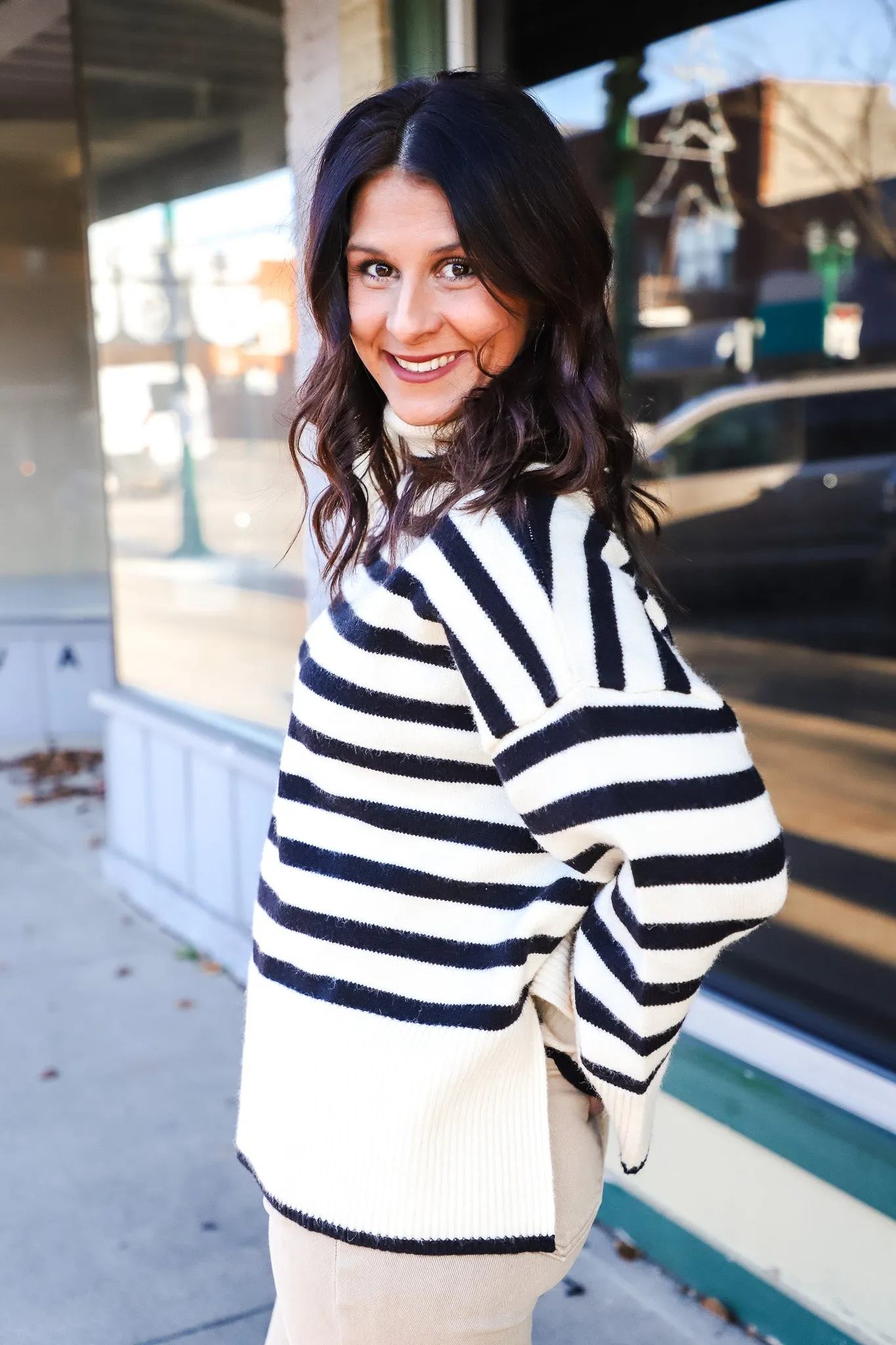 Keep It Cozy Striped Sweater