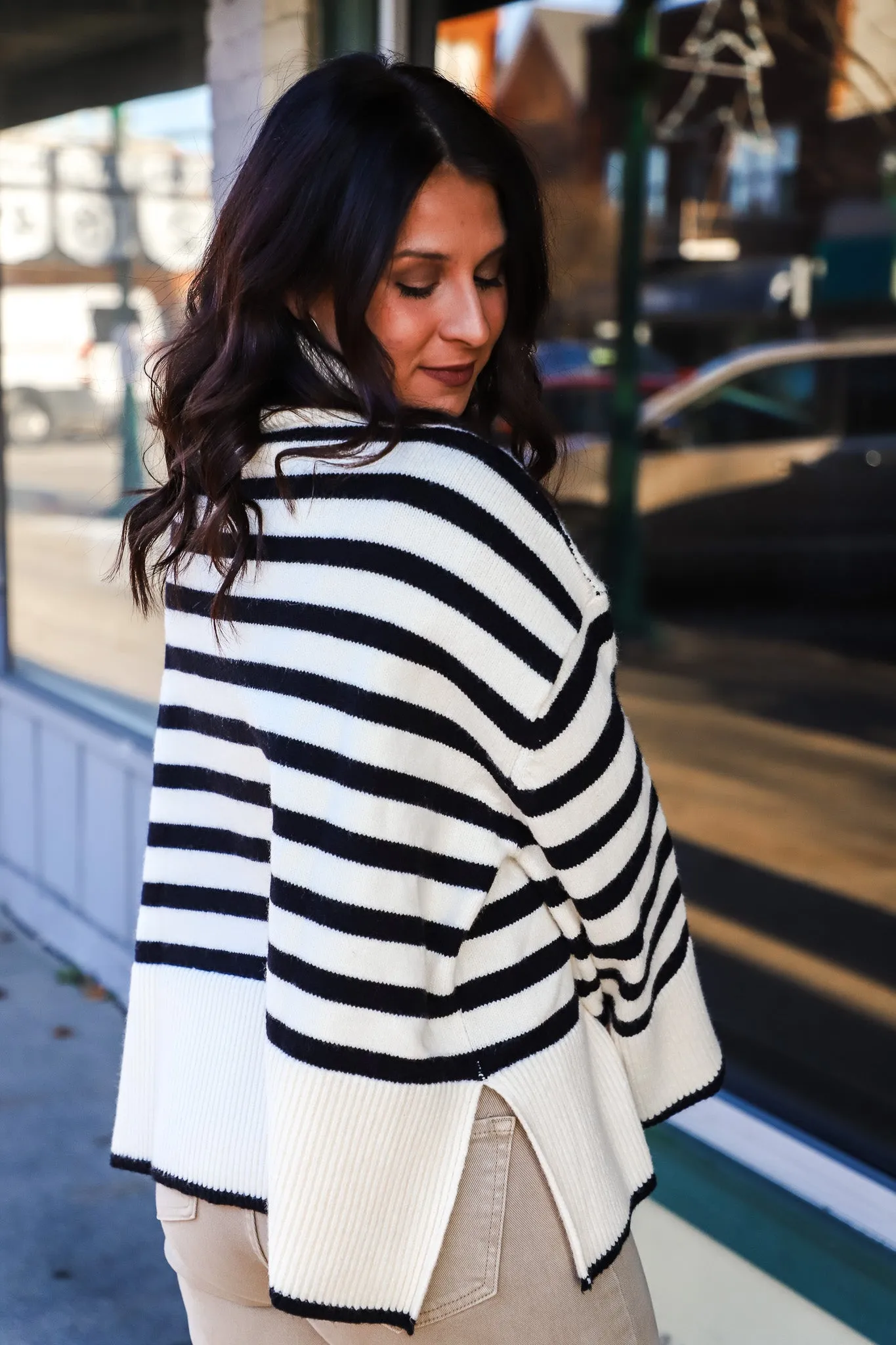 Keep It Cozy Striped Sweater