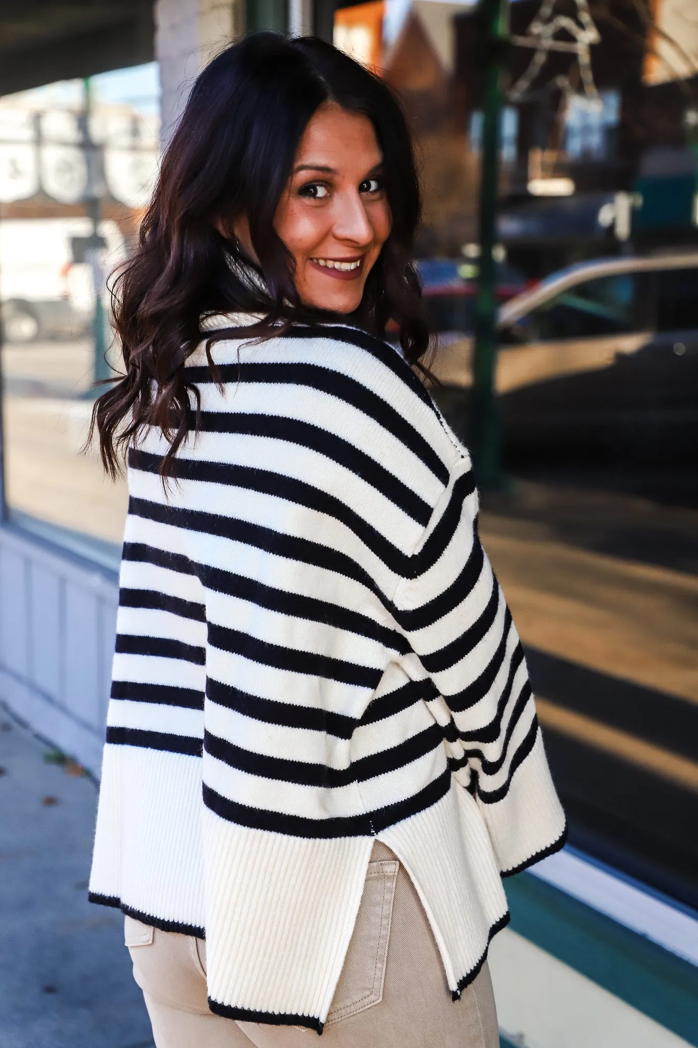 Keep It Cozy Striped Sweater