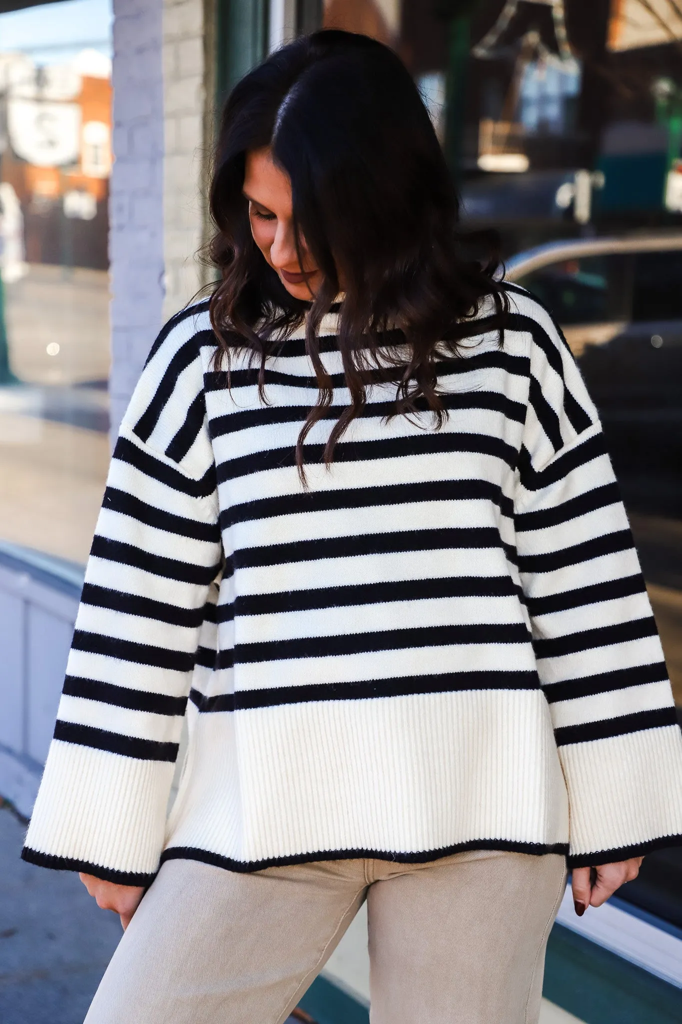 Keep It Cozy Striped Sweater