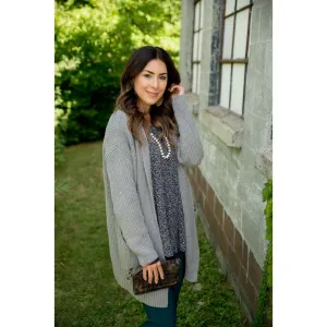 Knit Tunic Pocket Cardigan