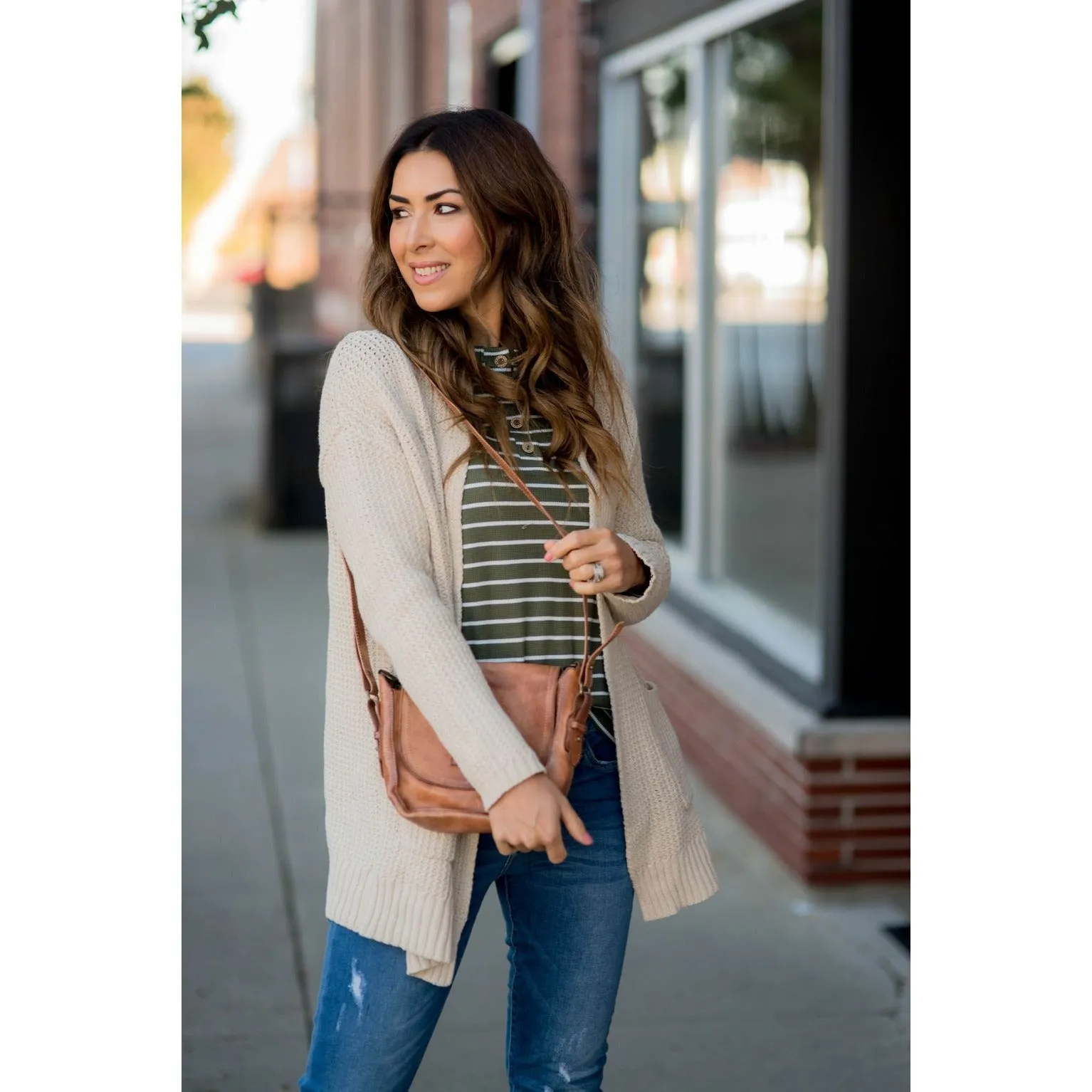 Knit Tunic Pocket Cardigan