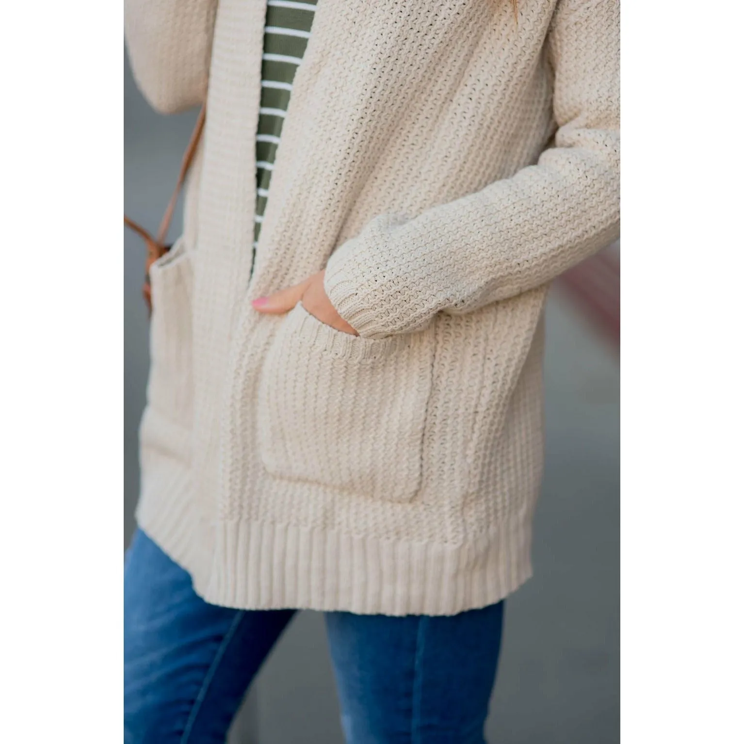 Knit Tunic Pocket Cardigan