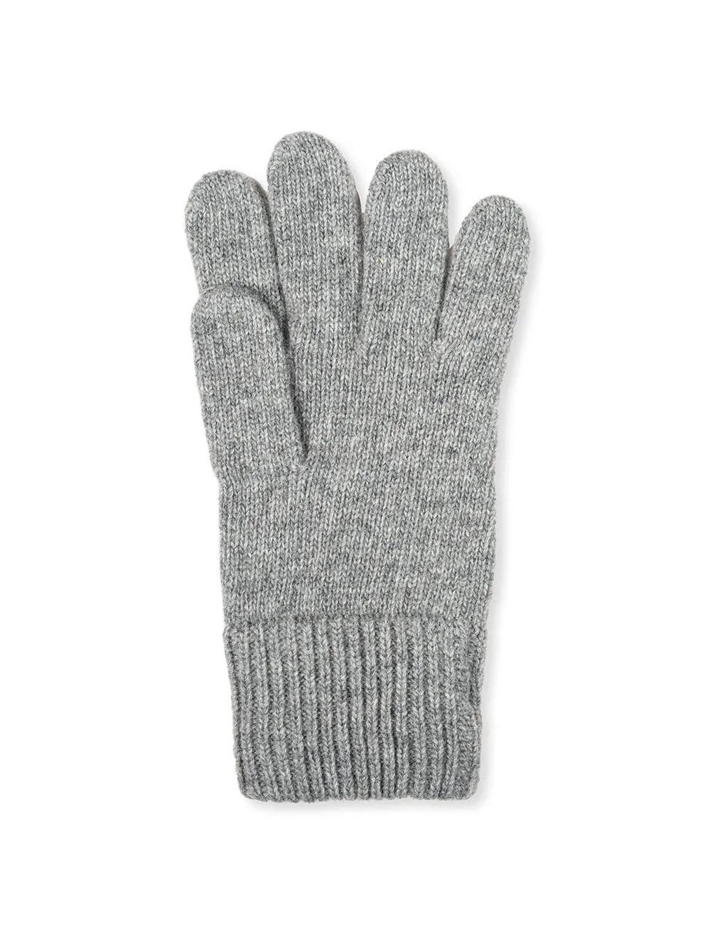 Knitted Wool Gloves Dark Grey Melange