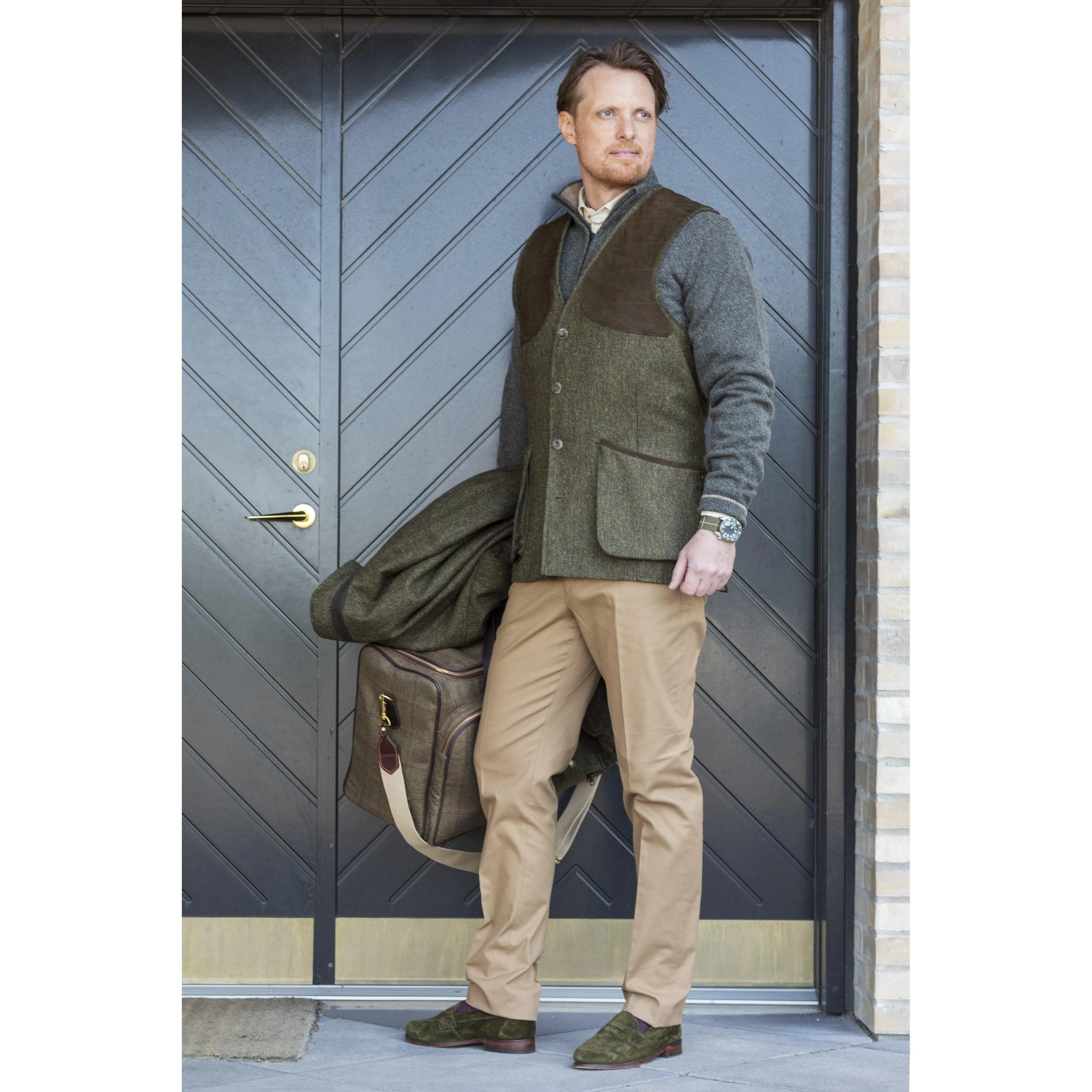 Laksen Leith Mens Tweed Shooting Vest - Kirkton Tweed