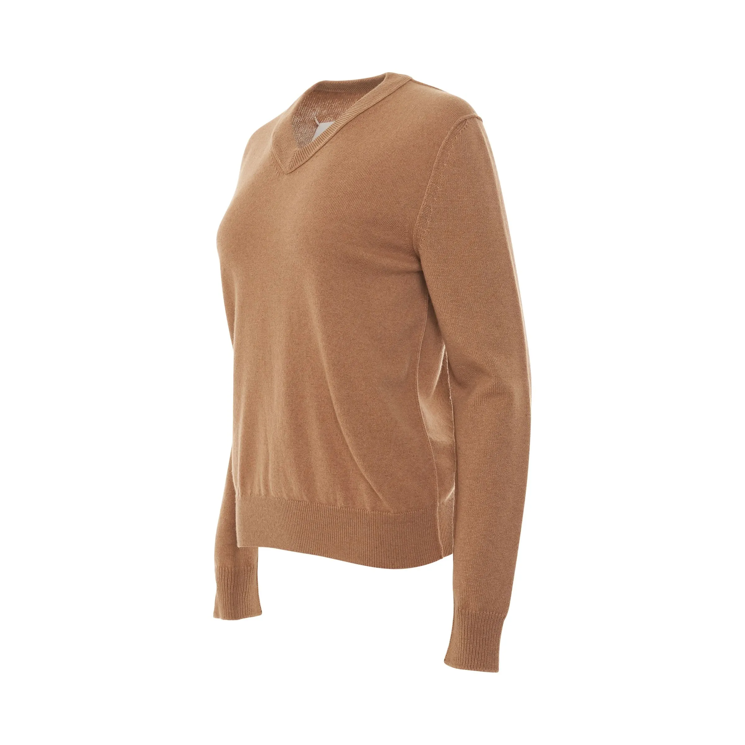 Long Sleeve Cashmere Jumper in Camel