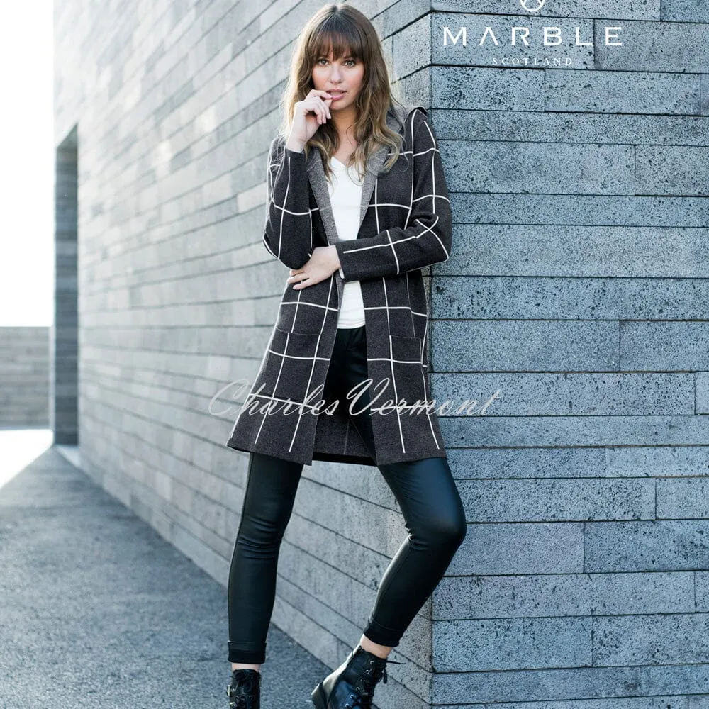 Marble Long-line Cardigan – Style 5919-105 (Charcoal / Off White)