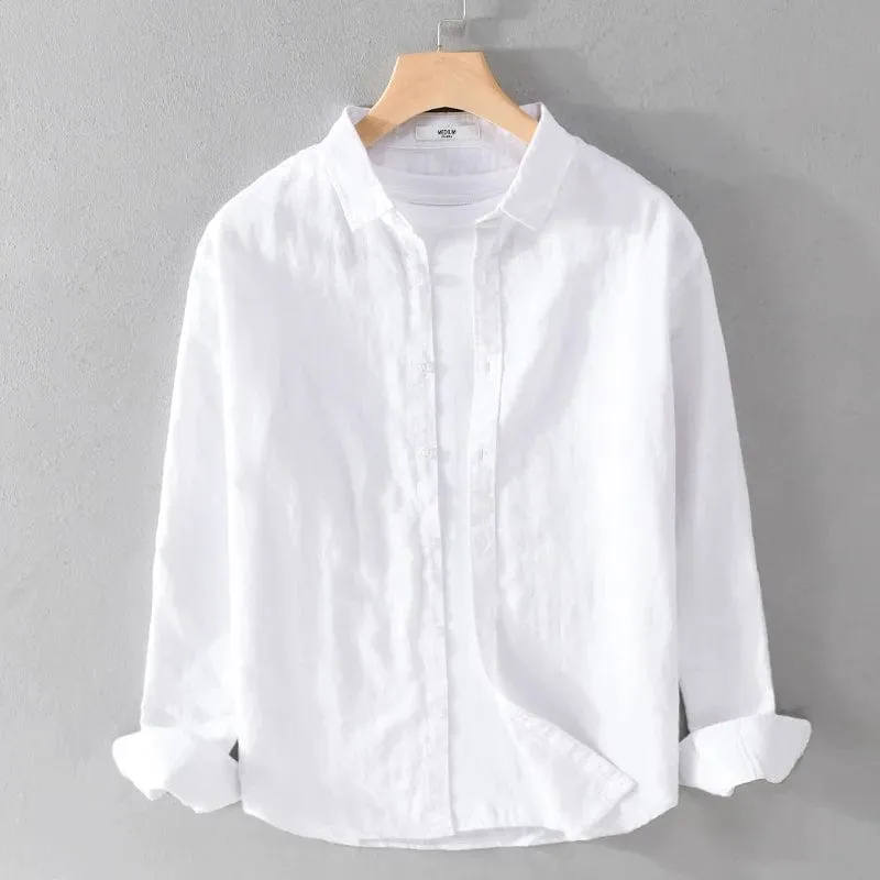 Men's Long Sleeve Linen Shirts | Casual Fashion Comfortable Tops | Variety of Colors