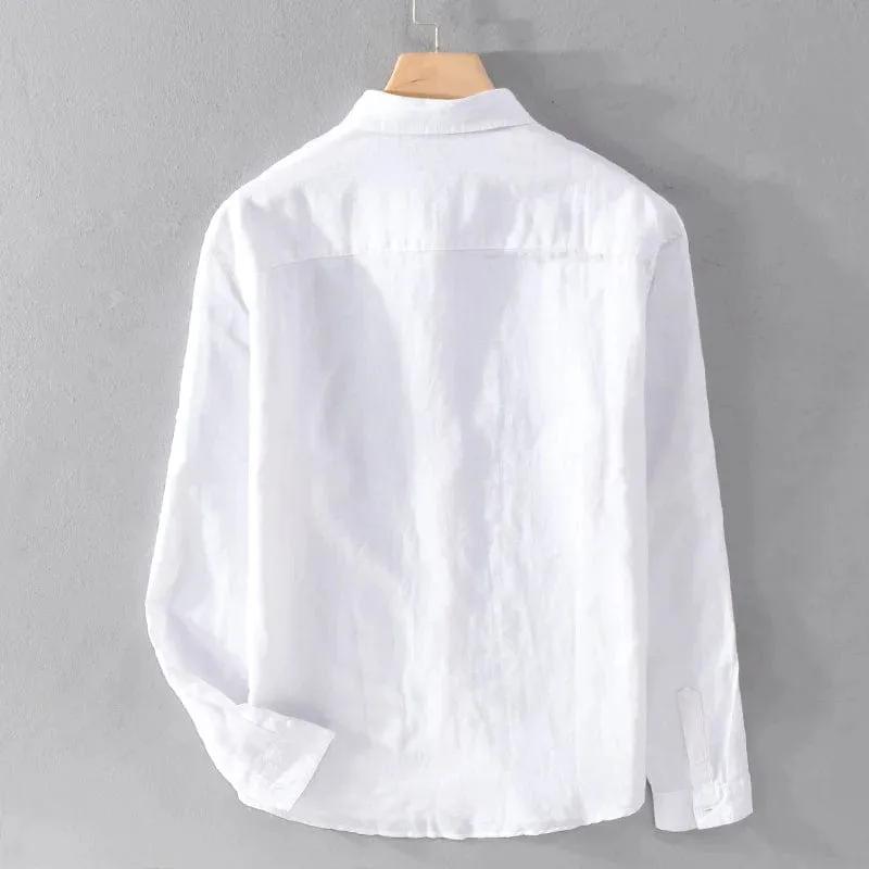 Men's Long Sleeve Linen Shirts | Casual Fashion Comfortable Tops | Variety of Colors